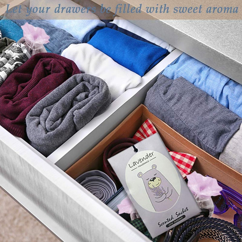 LIFFLY 14 Packs Lavender Scented Sachets Bag for Drawer and Closet Xmas Gift 15 Scents Optional - Image 4